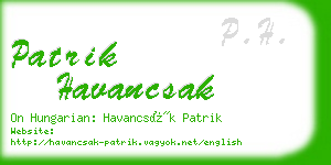 patrik havancsak business card